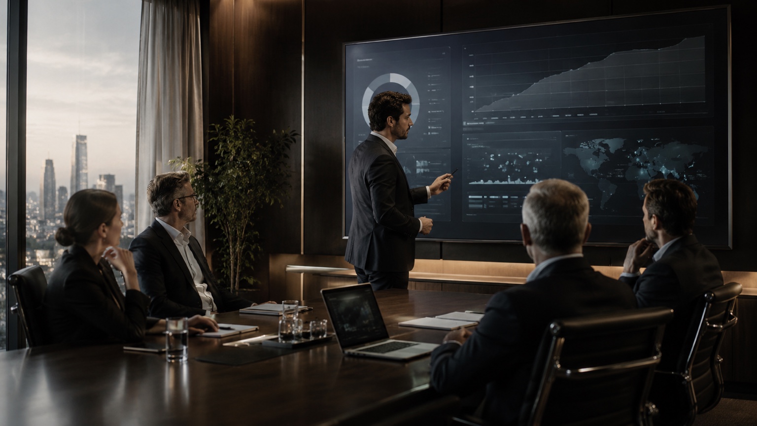Executive presentation with strategic analysis